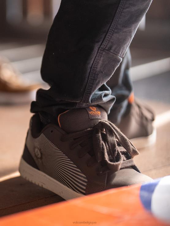 Hommes Volcom marron foncé vêtements de travail pierre op art chaussures ZJ48F628