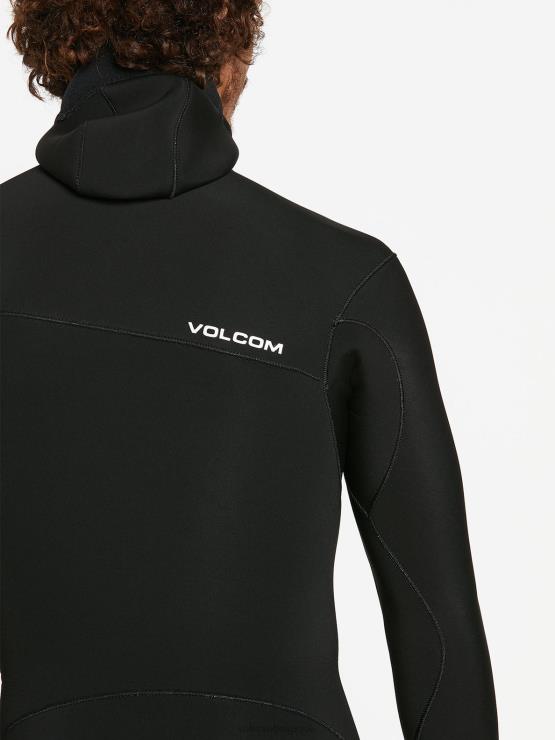 Hommes Volcom noir modulateur 4/3mm combinaison Chestzip à capuche ZJ48F639