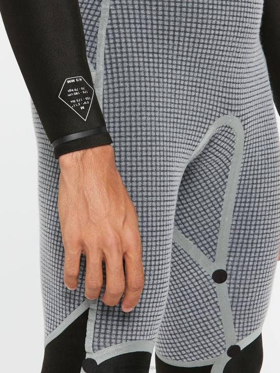 Hommes Volcom noir modulateur 4/3mm combinaison Chestzip à capuche ZJ48F639