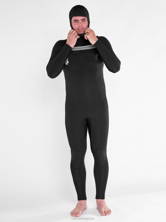Hommes Volcom noir modulateur 4/3mm combinaison Chestzip à capuche ZJ48F639