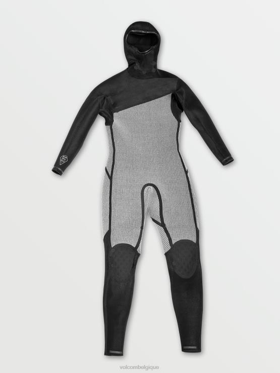 Hommes Volcom noir modulateur 4/3mm combinaison Chestzip à capuche ZJ48F639