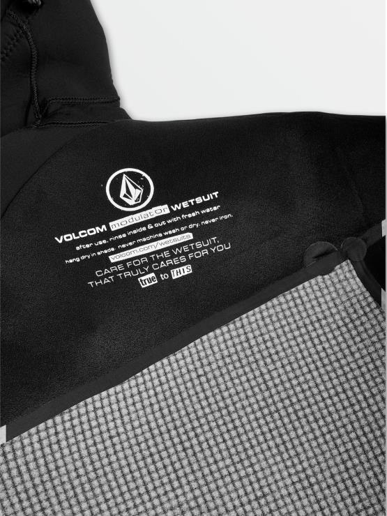 Hommes Volcom noir modulateur 4/3mm combinaison Chestzip à capuche ZJ48F639