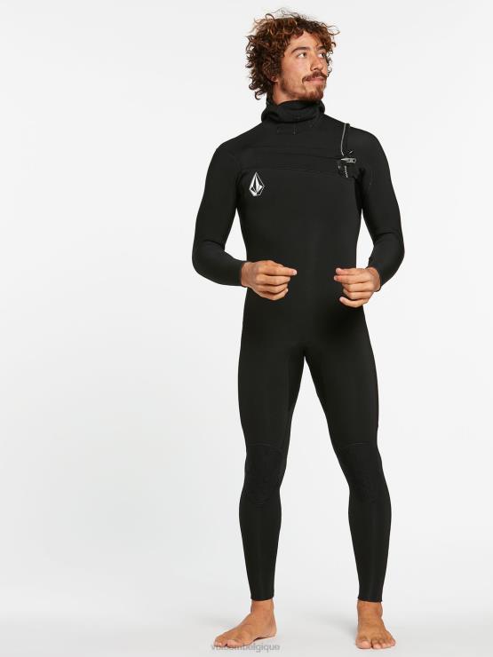 Hommes Volcom noir modulateur 4/3mm combinaison Chestzip à capuche ZJ48F639