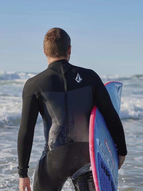 Hommes Volcom noir modulateur 4/3mm manches longues back zip fullsuit ZJ48F636