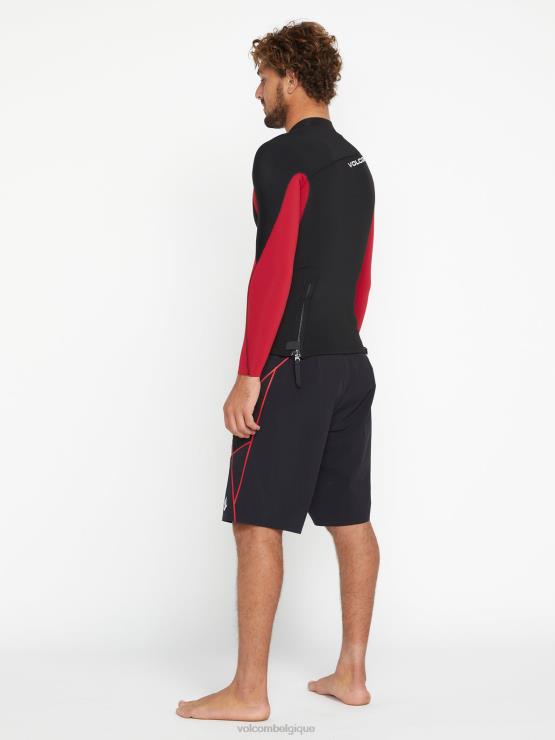 Hommes Volcom noir veste de combinaison surf vitals jack robinson 2mm upf 50 ZJ48F654