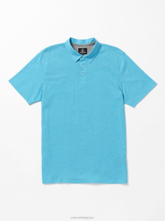 Hommes Volcom bleu turc polo wowzer manches courtes ZJ48F133
