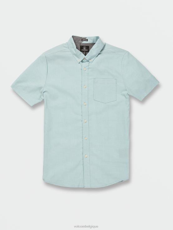 Hommes Volcom cali bleu chiné chemise à manches courtes everett oxford ZJ48F161