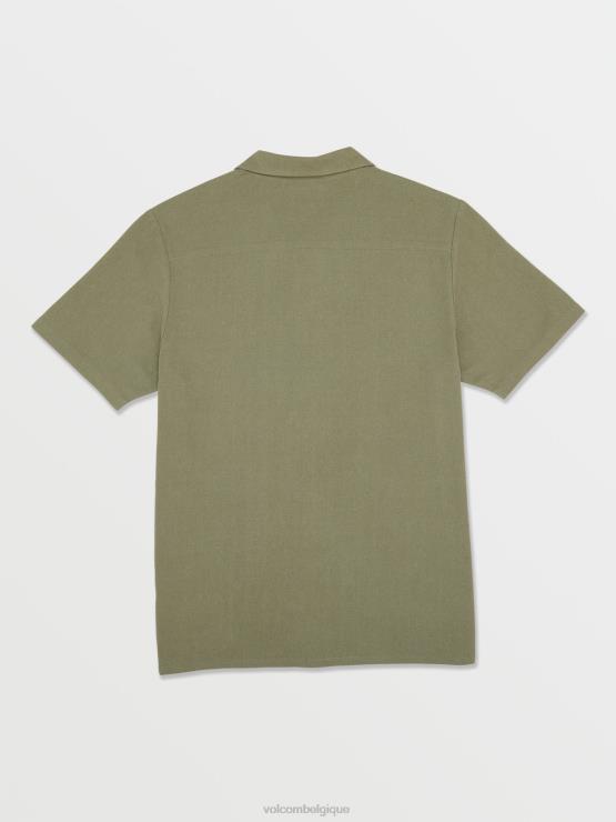Hommes Volcom combo vert armée chemise à manches courtes ZJ48F148