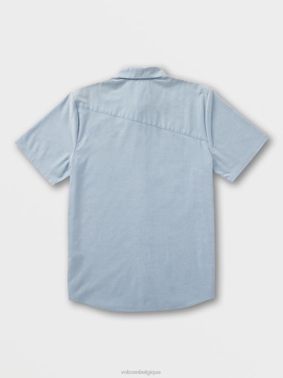 Hommes Volcom indigo détruit chemise à manches courtes everett oxford ZJ48F146