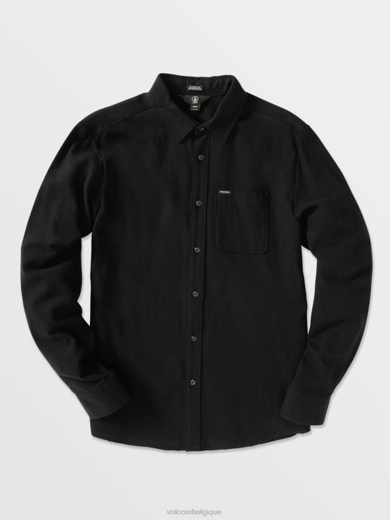 Hommes Volcom noir Caden solide chemise à manches longues ZJ48F149