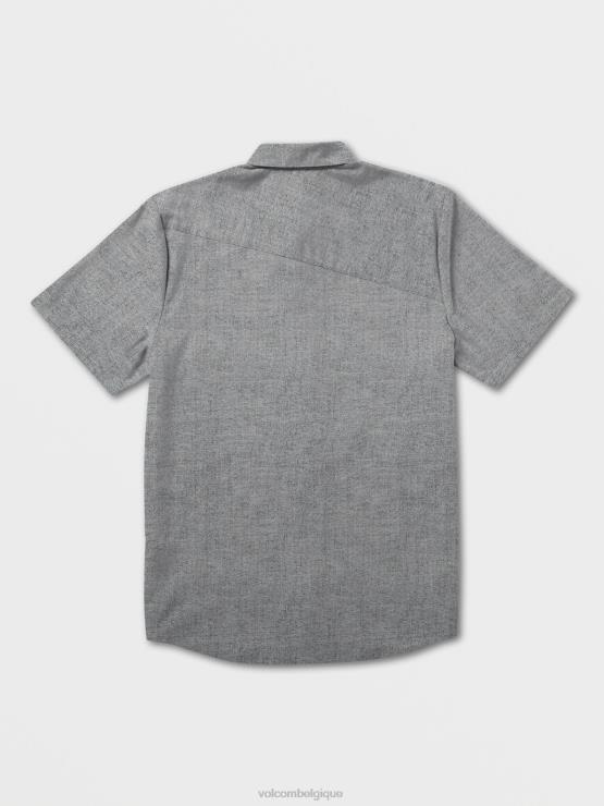 Hommes Volcom noir chemise à manches courtes everett oxford ZJ48F143