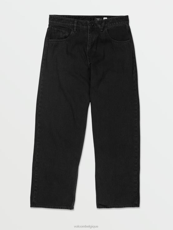 Hommes Volcom noir pantalon en denim gonflé ZJ48F338