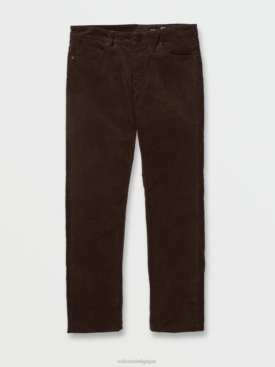 Hommes Volcom marron foncé pantalon en velours côtelé à 5 poches solver ZJ48F303