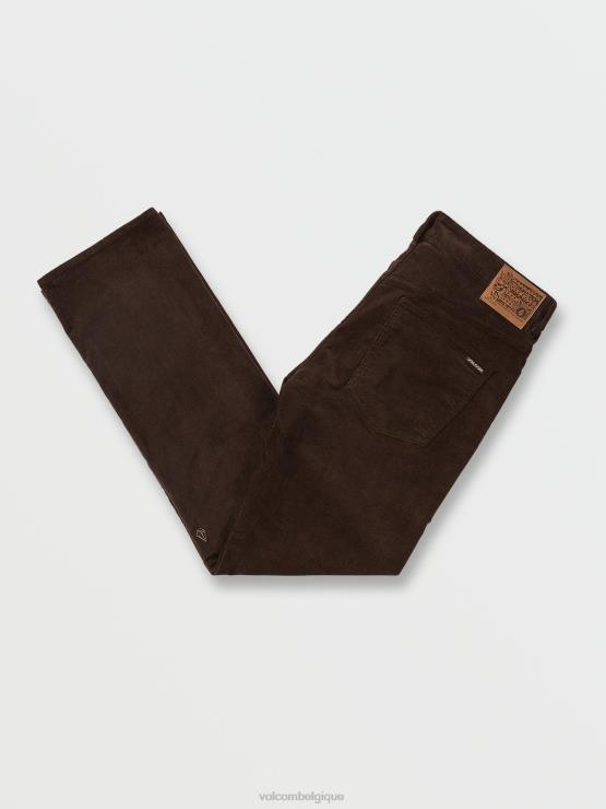 Hommes Volcom marron foncé pantalon en velours côtelé à 5 poches solver ZJ48F303
