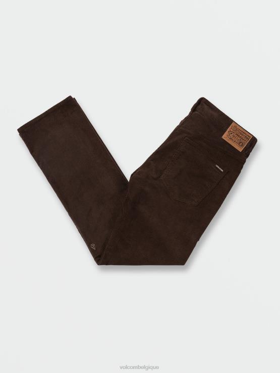 Hommes Volcom marron foncé pantalon en velours côtelé à 5 poches solver ZJ48F303