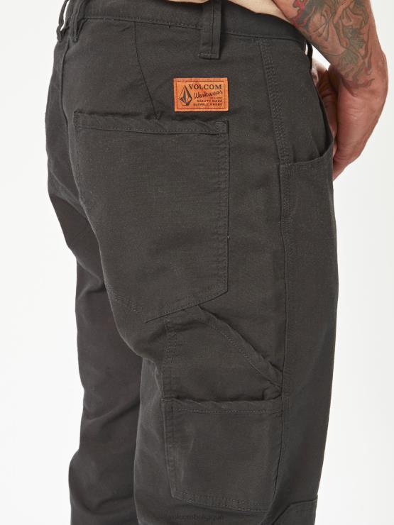 Hommes Volcom noir pantalon étrier de travail ZJ48F312