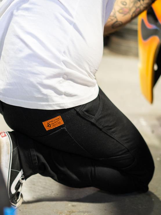 Hommes Volcom noir pantalon étrier de travail ZJ48F312