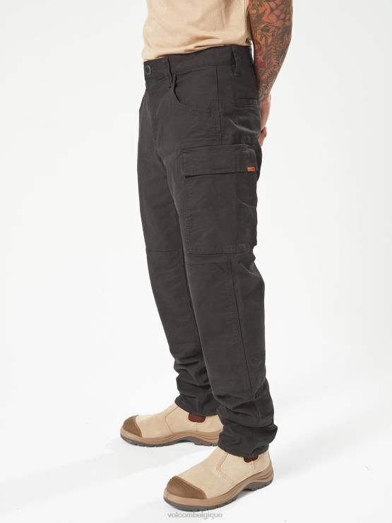 Hommes Volcom noir pantalon étrier de travail ZJ48F312