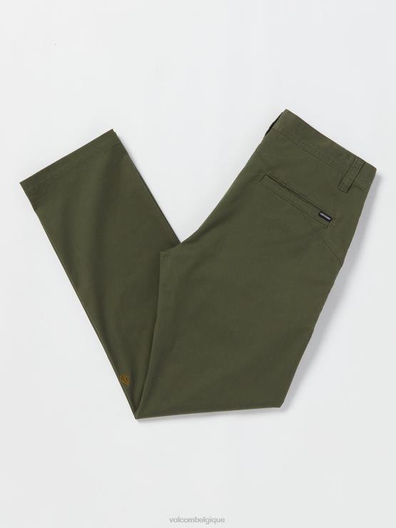 Hommes Volcom vert escadron pantalon chino stretch moderne frickin ZJ48F313