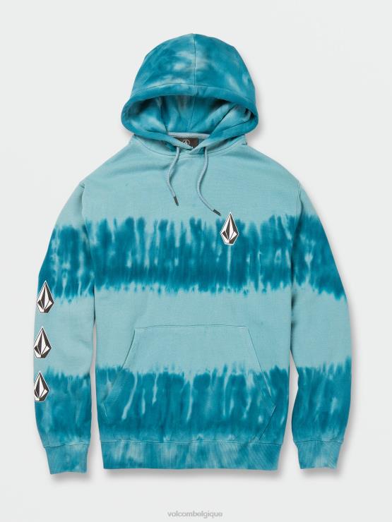 Hommes Volcom bleu côtier sweat à capuche pierre iconique plus ZJ48F181