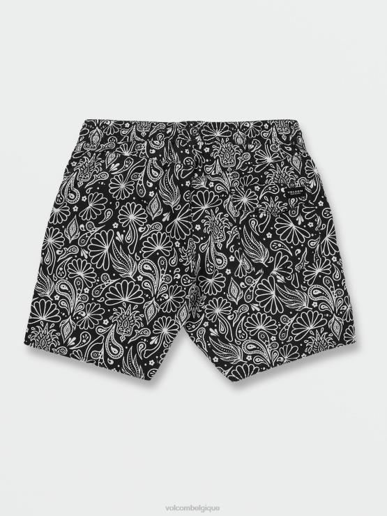 Hommes Volcom noir boxer à taille élastique et imprimé central ZJ48F287