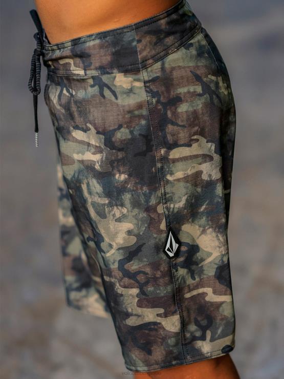 Hommes Volcom vert secret troncs solides mod lido ZJ48F251