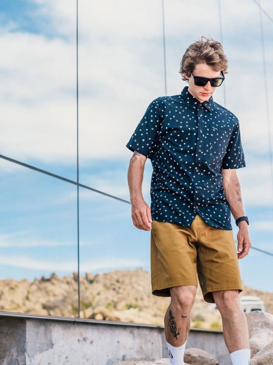 Hommes Volcom kaki foncé frickin short taille élastique ZJ48F223