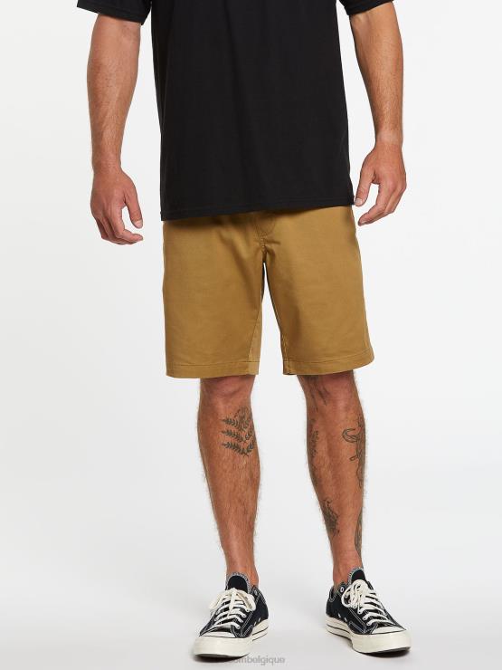 Hommes Volcom kaki foncé frickin short taille élastique ZJ48F223