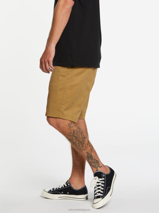 Hommes Volcom kaki foncé frickin short taille élastique ZJ48F223