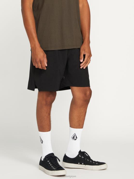 Hommes Volcom noir frickin ascender short à taille élastique ZJ48F216