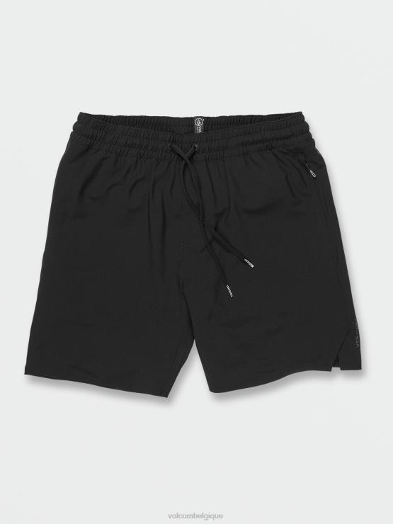 Hommes Volcom noir frickin ascender short à taille élastique ZJ48F216
