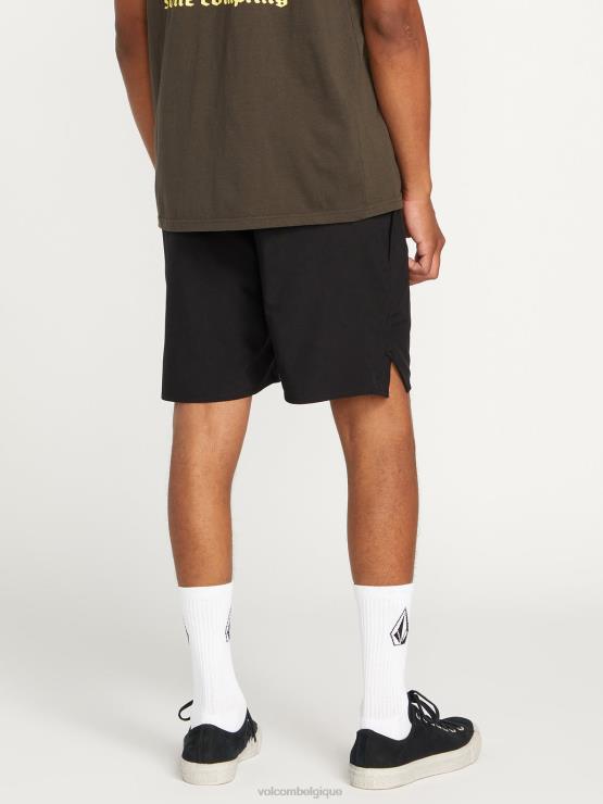 Hommes Volcom noir frickin ascender short à taille élastique ZJ48F216