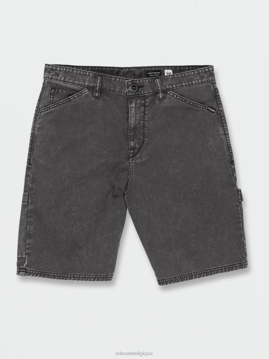Hommes Volcom noir short en jean kraftsman ZJ48F246