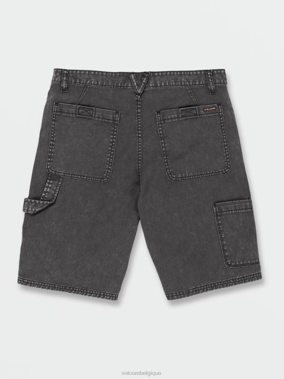 Hommes Volcom noir short en jean kraftsman ZJ48F246