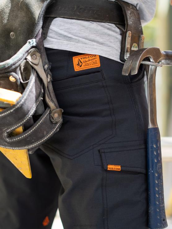 Hommes Volcom noir short hybride workwear slab ZJ48F207