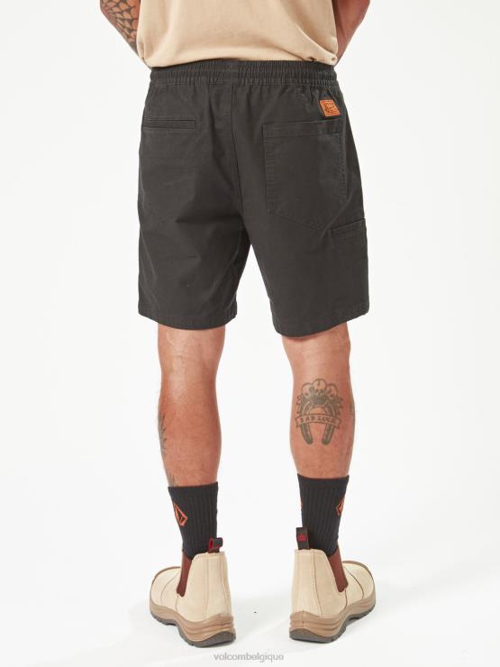 Hommes Volcom noir short taille élastique caliper workwear ZJ48F244