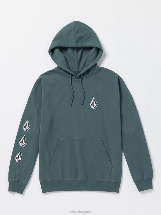 Hommes Volcom ardoise foncée sweat à capuche en pierre emblématique ZJ48F177