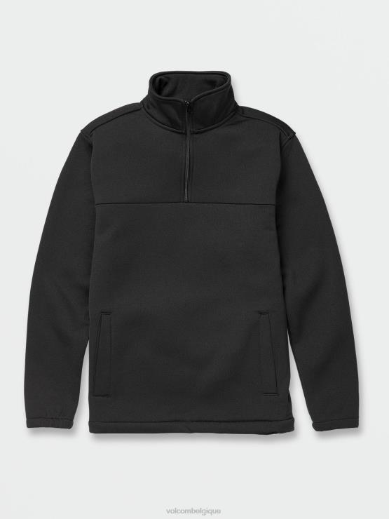 Hommes Volcom noir pull workwear en molleton zippé ZJ48F171