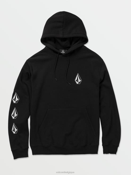 Hommes Volcom noir sweat à capuche en pierre emblématique ZJ48F169