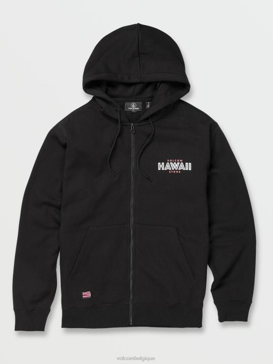 Hommes Volcom noir sweat à capuche zippé apex ZJ48F172