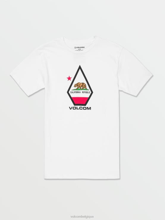 Hommes Volcom blanc t-shirt californien à manches courtes ZJ48F97