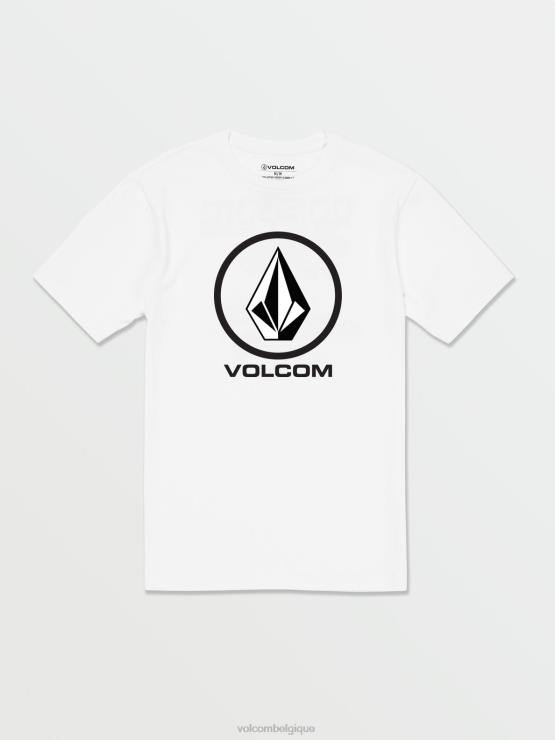 Hommes Volcom blanc t-shirt à manches courtes en pierre croustillante ZJ48F95