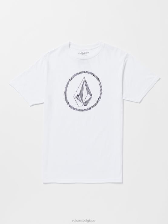 Hommes Volcom blanc t-shirt à manches courtes en pierre de cercle ZJ48F33