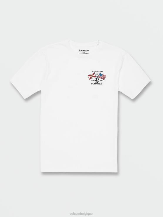 Hommes Volcom blanc t-shirt à manches courtes floridaflag ZJ48F73