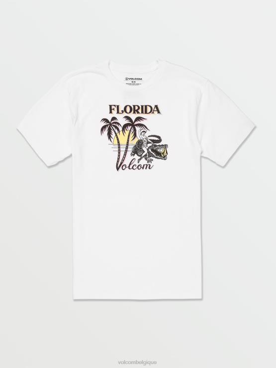 Hommes Volcom blanc t-shirt à manches courtes floride ZJ48F101