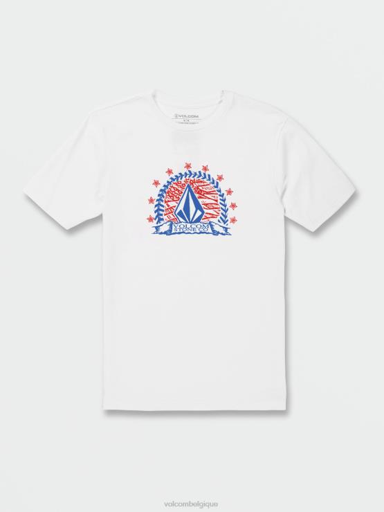 Hommes Volcom blanc t-shirt à manches courtes huskerdont ZJ48F89