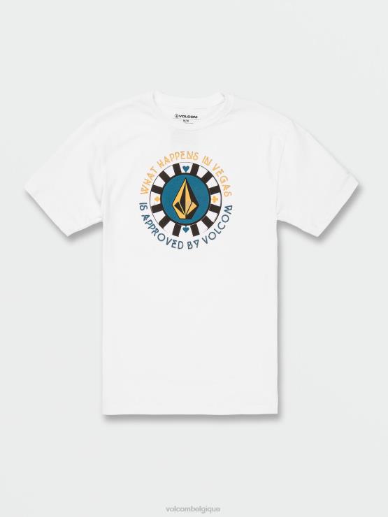 Hommes Volcom blanc t-shirt à manches courtes las vegas ZJ48F103