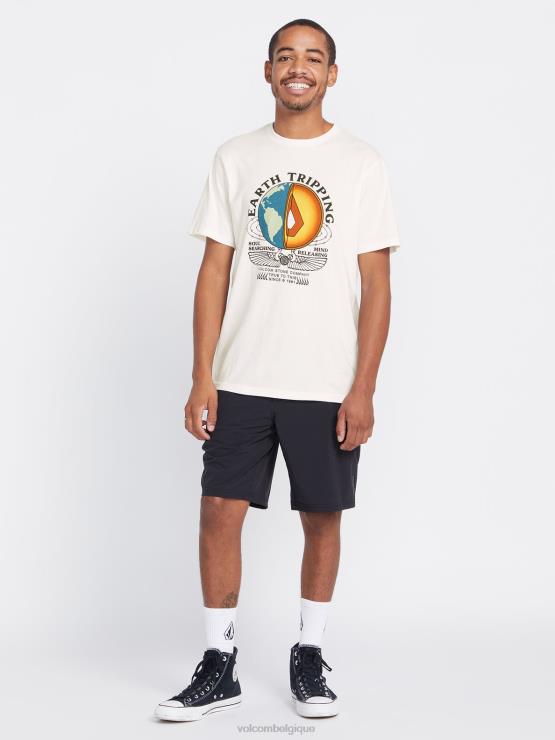 Hommes Volcom blanc t-shirt à manches courtes section ferme à fil ZJ48F26