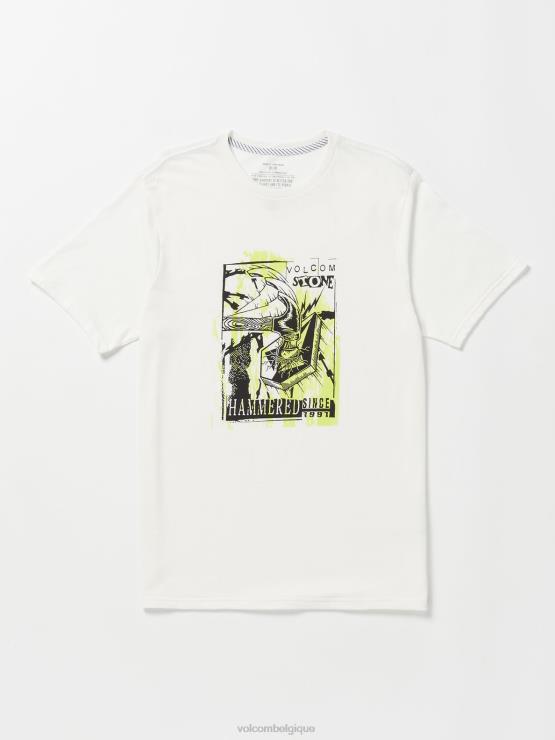 Hommes Volcom blanc t-shirt martelé à manches courtes ZJ48F25