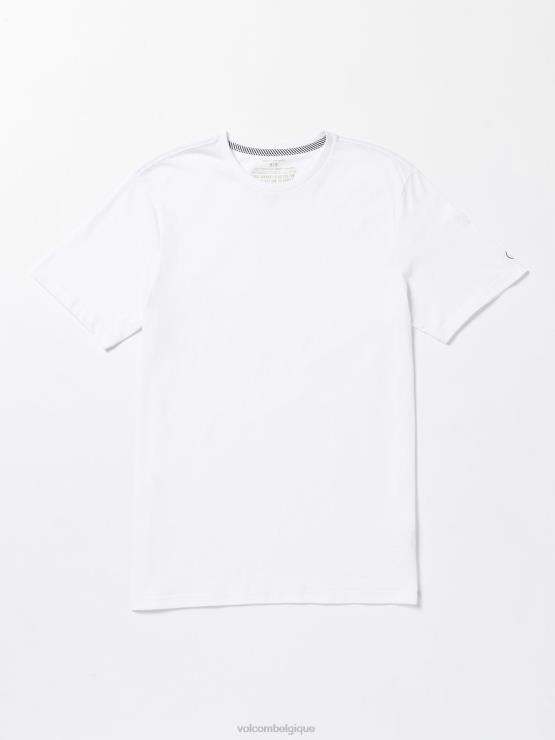 Hommes Volcom blanc t-shirt uni à manches courtes ZJ48F14